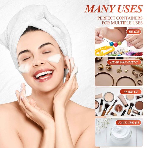 Lanties 200 Pcs 4 oz Empty Bulk Plastic Container Jars with Lid Leak Proof Round Plastic Jars Small Cosmetic Travel Containers for Storage Makeup Creams Lotion Ointments, Amber