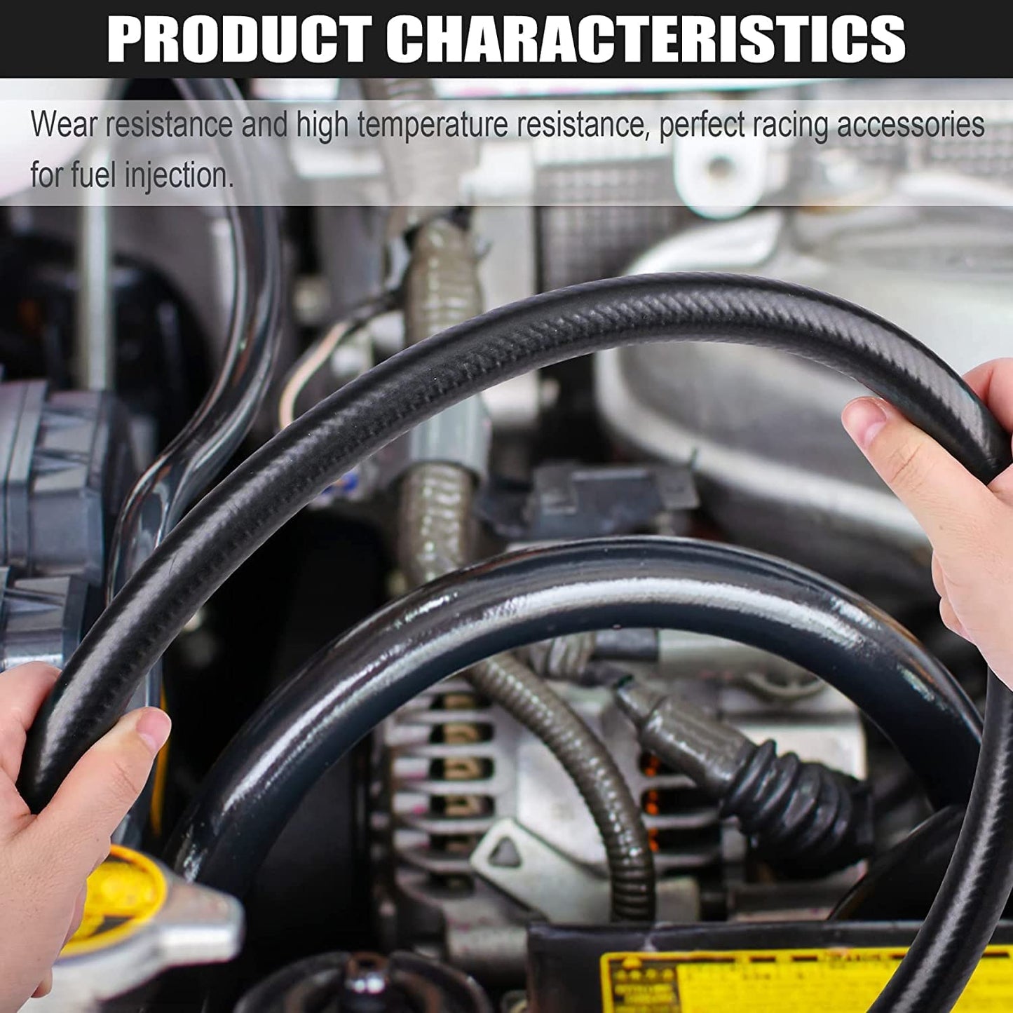 1/2 Inch (12mm) ID Fuel Line Hose 5FT NBR Rubber Push Lock Hose High Pressure 300PSI for Automotive Fuel Systems Engines