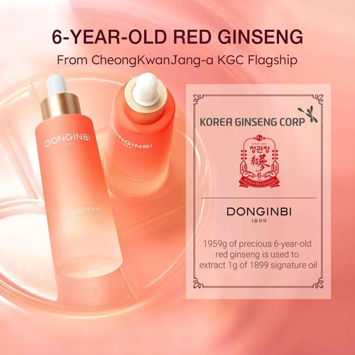 Donginbi Red Ginseng 1899 Watery Oil Essence - Glowing Face Oil, Skin Barrier Repair & Firming Moisturizer, Korean Red Ginseng Essence, Skin Care Gifts for Women, 1.01 floz