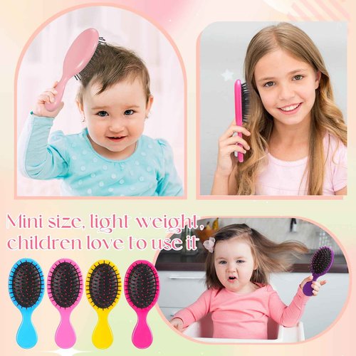 FoldTier 120 Pcs Mini Travel Detangling Brush with Soft Bristles for Wet and Dry Hair - Smoothing Knots with Ease for Most Hair Types