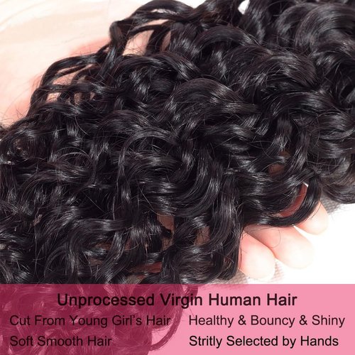 Water Wave Human Hair Bundles 12A Brazilian Virgin 20 22 24 Inch 300g/pack 3 Bundles Human Hair Wet and Wavy 100% Unprocessed Natural Black