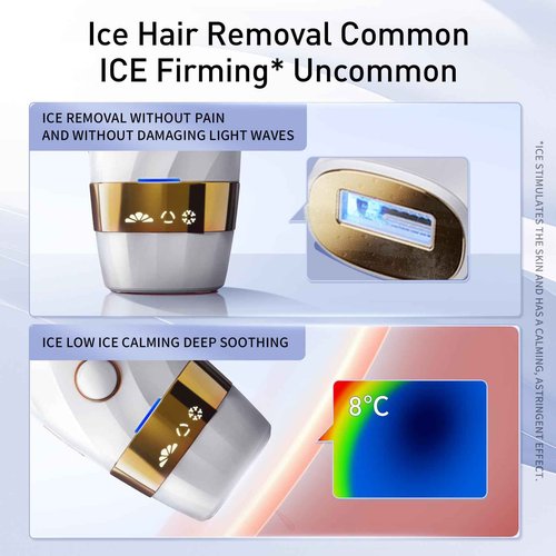 Lrusors IPL Home Use Hair Removal Device，999,999 Flashes,Permanent Hair Removal for Men and Women, Painless Care Function, Long Lasting Hair Removal, Safe for Whole Body Use