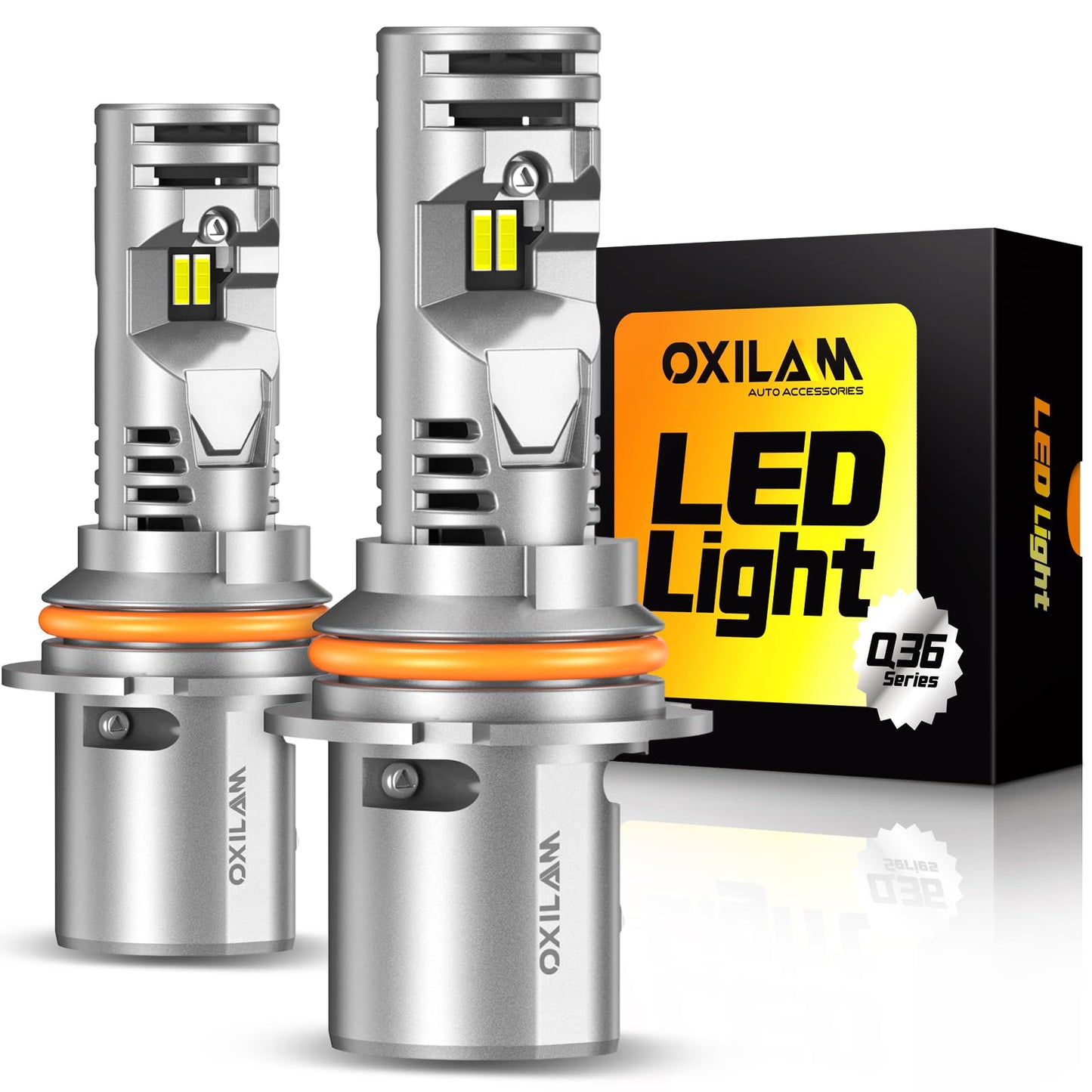 OXILAM Upgraded 9004 LED Bulbs, 20000 Lumens 600% Super Brighter HB1 Led Bulbs, Ture 1:1 Size as Halogen Bulbs，6500K Cool White Wireless Kit for 9004 Blubs, Plug & Play, Pack of 2