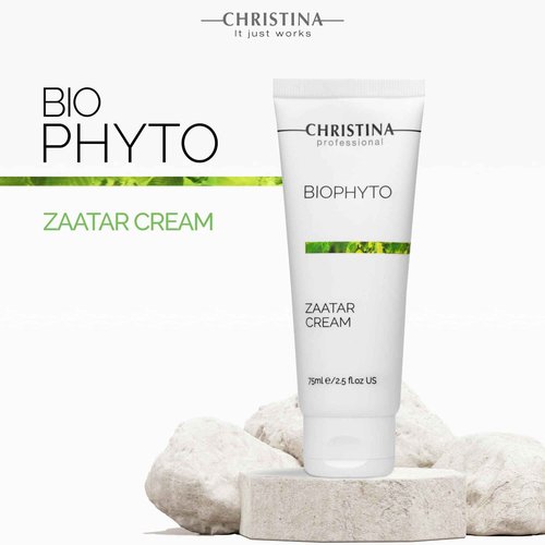 -CHRISTINA- Biophyto Zaatar Cream - 75ml - Vitamin E and Retinol Cream with Thyme & Marjoram Oil for Skin Repair - Balancing Cream for Combination, Dry, Normal, Oily and Sensitive Skin