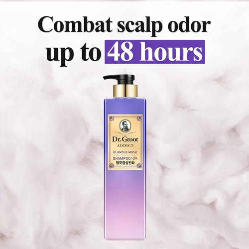 Dr. Groot Addict Shampoo (Blanche Musk, 23fl oz) - Professional Volumizing Shampoo | Thin, Damaged Hair & Odor Control, Amino Acid, Biotin, Silicone-Free | Korean Skincare