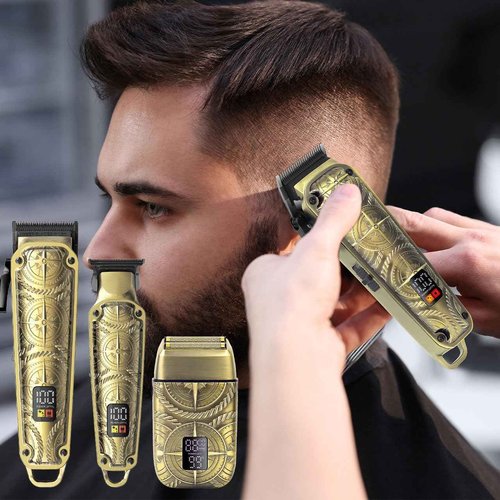 Hatteker Professional Hair Clippers for Men 3 in 1 Hair Trimmer Beard Trimmer Electric Shavers Razor Cordless Beard Trimmer Men's Grooming Set LCD Display Gifts for Men