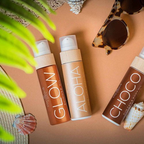 COCOSOLIS Bundle Bio oils CHOCO, ALOHA & GLOW 2 Tanning accelerators and 1 shimmer oil for sexy, radiant skin