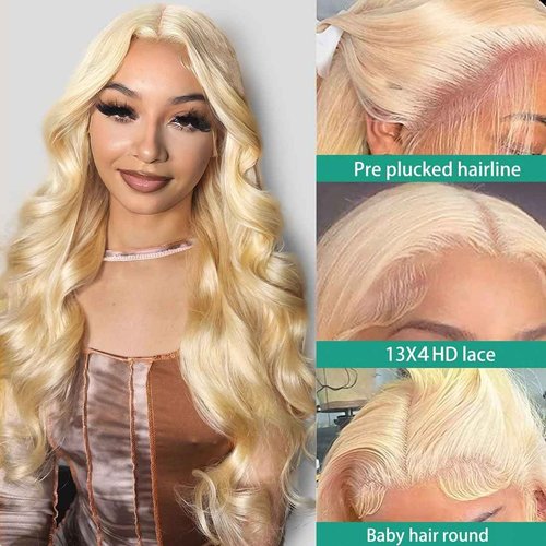 Sweetie 12 Inch 613 13x4 Lace Front Wig Human Hair 150% Density 12A Blonde Wig Human Hair Body Wave Lace Front Wigs Human Hair for Women HD Lace Glueless Wigs Human Hair Pre Plucked