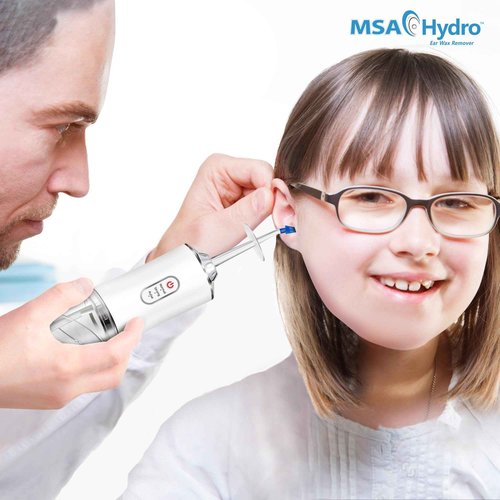 MSA Hydro Ear Wax Remover Kit, Safe, Quick and Effective Ear Cleaning, Gentle Ear Irrigation and Flushing, Adults and Children, Adjustable Water Pressure (Hydro Kit)