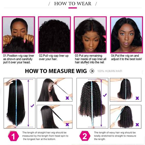 Beaushine Real Human Hair Closure Wig - 4x4 Curly Wig for Black Women, 26Inch Lace Front, Glueless, Pre Plucked with Baby Hair, 150% Density, Natural Color