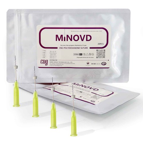 Minovd Pdo Threads for Eye Lift, Eye Lift Threads, Face Screw Threads, Blunt 30G25mm, 40Pcs, Smoothes Fine Lines Under the Eyes, Korea