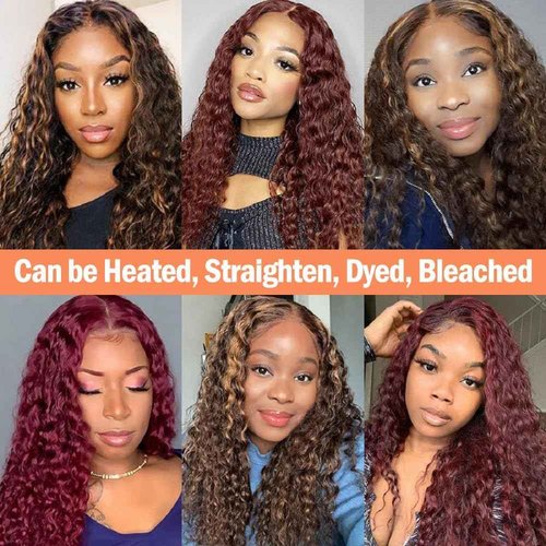 Human Hair Bundles Brazilian Deep Wave Human Hair Weaves 18 20 22inch 100% Unprocessed Virgin Human Hair Deep Wave Curly Water Wave Wet and Wavy Raw Bundles Deals Natural Black