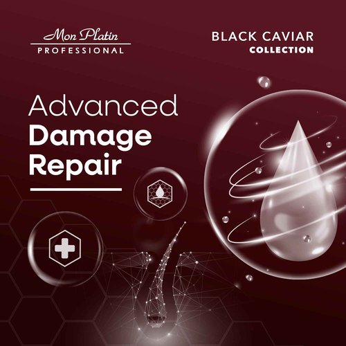 Mon Platin Professional Hair Mask, 500ML - Deep Conditioning for Dry, Colored, Damaged Hair with Black Caviar & Natural Silk Protein, SLS/Salt Free