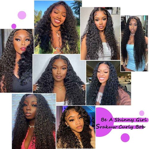 Wear and Go Glueless Wigs Human Hair Pre Plucked Pre Cut 4x4 Lace Front Wigs for Black Women Curly Glueless Human Hair Wig for Beginners (24 Inch)