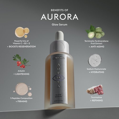 AMEON Aurora Glow Serum - Turbocharged Vitamin C Serum for Radiant, Youthful, and Brightened Skin with Anti-Aging Benefits for Acne-prone skin