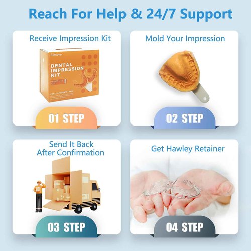 Custom Fit Hawley Retainer After Braces, Durable Dental Retainer, Upper & Lower Hawley Retainers for Teeth for Adults & Kids, 2 Pack