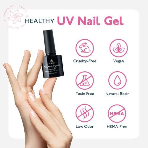 SUNUV SUN3 Professional UV Light for Nails,Hema-Free 16 Color Gel Nail Polish Kit