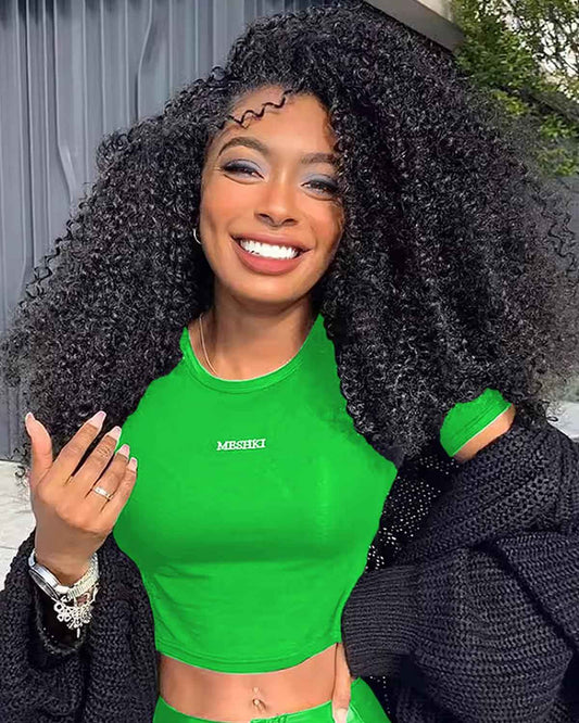 22 Inch Kinky Curly Half Wig Human Hair 3 In 1 Seamless Flip Over Half Wigs Human Hair Glueless Wear and Go 220 Density Beginner Friendly Drawstring Headband Wig for Women (KC Half Wig, 22 Inch)