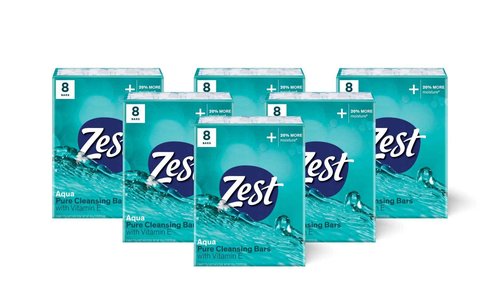 Zest Bar Bath Soap - Aqua, 8 Bar, 4 Fl Oz (Pack of 48)
