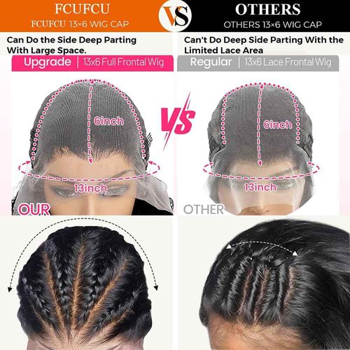 FCUFCU 28 Inch Deep Wave Lace Front Wigs Human Hair 180% Density 13x6 HD Lace Frontal Wigs Human Hair Pre Plucked with Baby Hair Deep Curly Wigs for Black Women Natural Color