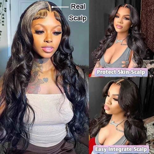 V Part Wig Human Hair Body Wave Upgrade U Part Human Hair Wig Beginner Friendly Clip In V Shape Wigs for Women Natural Black Color 22 Inch