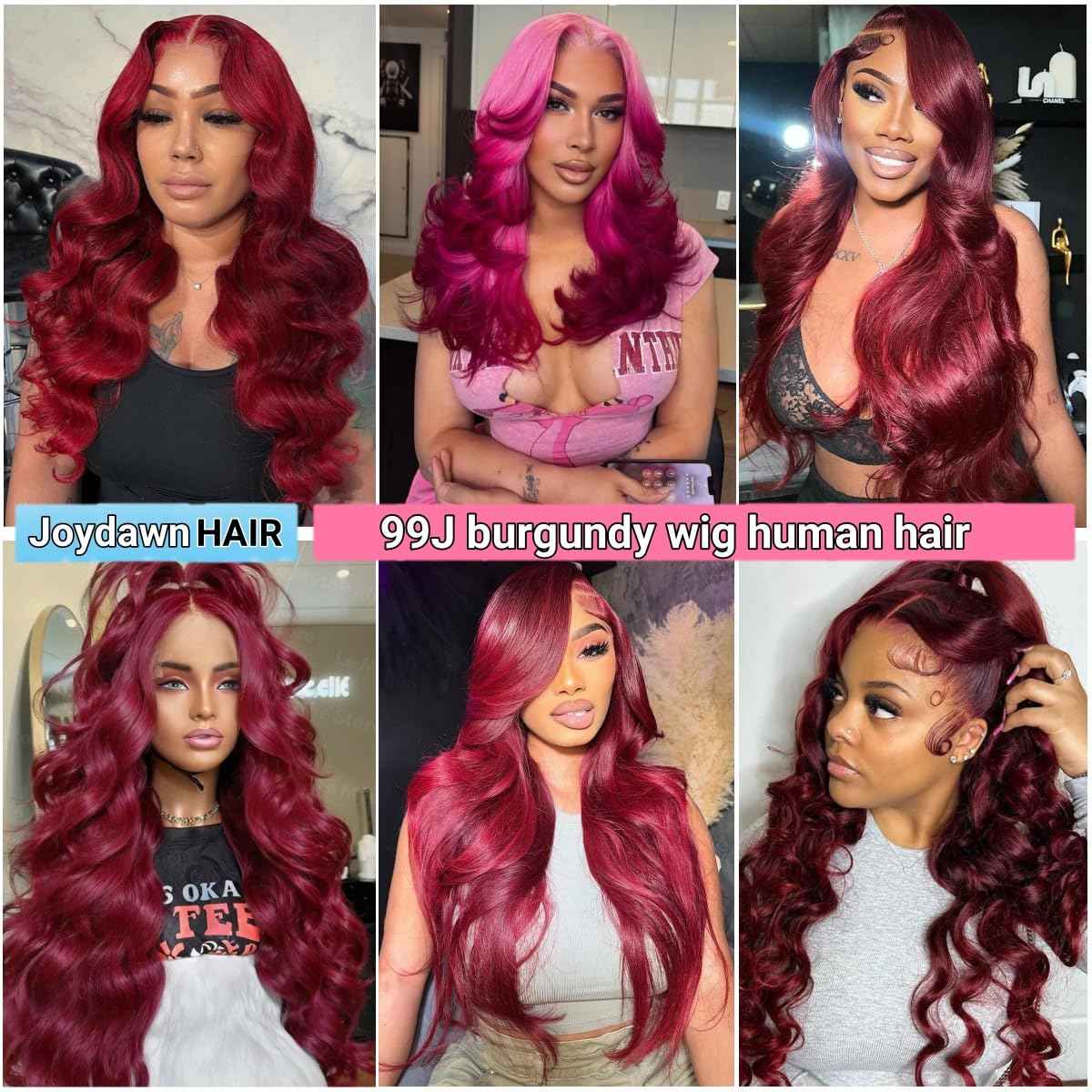 22 Inch 99J Burgundy Lace Front Wigs Human Hair 13x4 200% Density Body Wave Lace Front Wigs Human Hair Pre Plucked 99j Burgundy Red Wine Glueless Human Hair Wigs for Women