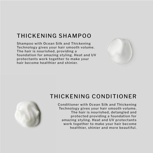SACHAJUAN Thickening Shampoo and Conditioner Set | Ocean Silk & Thickening Technology to Add Volume and Nourish Hair | Heat & UV Protection | Vegan & Paraben-Free | Set of 2 (8.4 oz)