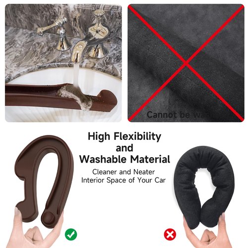 Car Seat Gap Filler 2 Pack Soft Foam Multifunctional Seat Side Gap Filler with Organizer & Hook Function, 3in1 Gap Stopper Universal Fit Car SUV Truck Fill The Gap Between Seat & Console (Deep Brown)