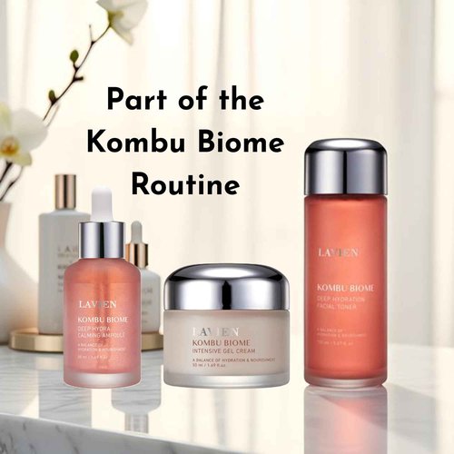 Lavien Kombu Biome Deep Hydra Calming Ampoule - Facial Serum, Ultra Moisturizer, Hydration and Nourishment - Triple Hyaluronic Acid, Suitable for All Skin Types - 1.69 Fl Oz (50ml) Bottle