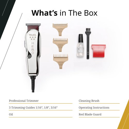 Wahl Professional 5 Star Hero Corded Trimmer Adjustable T Blade Lightweight Precision Lining