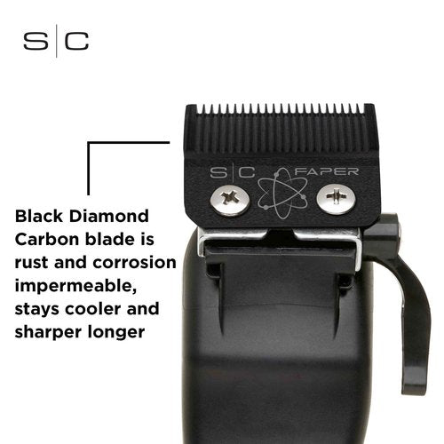 StyleCraft Absolute Alpha Professional Modular Cordless Hair Clipper, 3 Modular Lids, Black Diamond Carbon Faper Blade, USB, Charging Stand