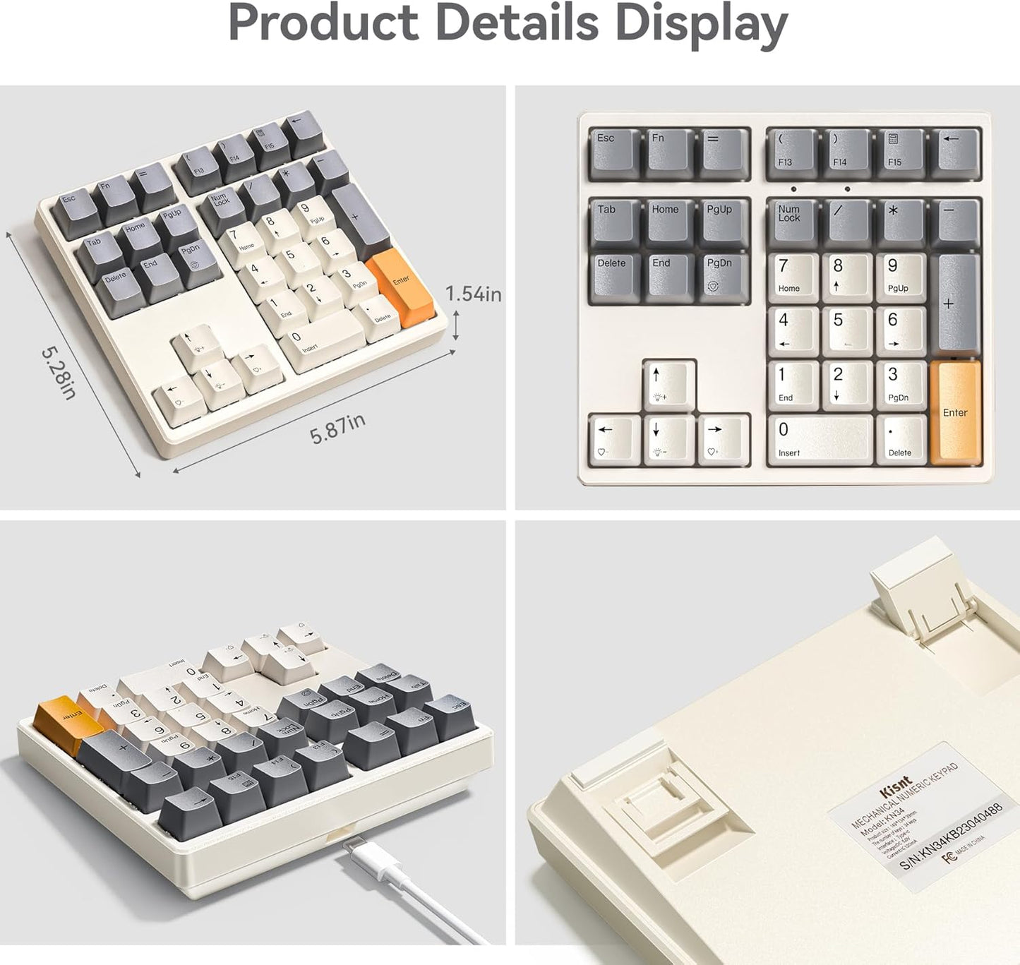 34 Keys Wired &Wireless Mechanical Number Pad
