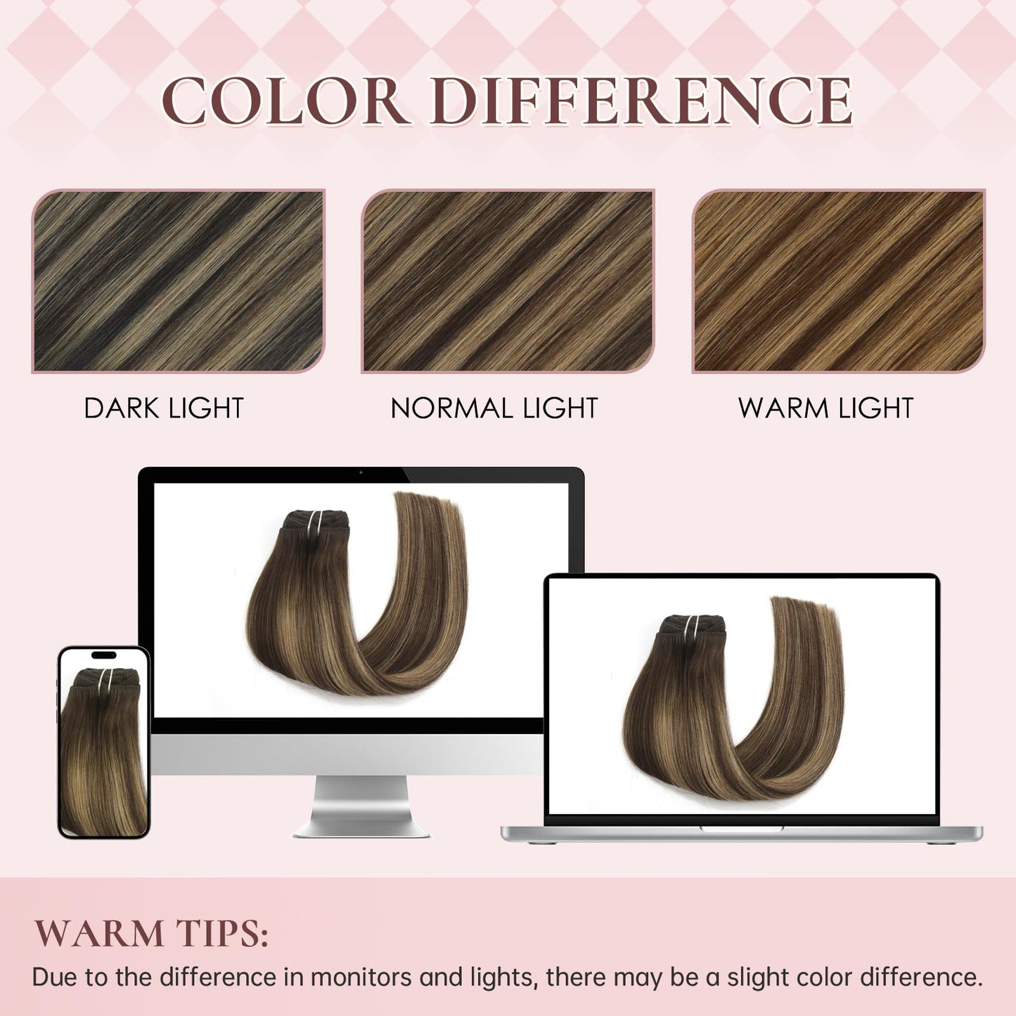 Hyssiet 18 Inch Invisible Clip in Real Human Hair Extensions,Balayage Chocolate Brown to Caramel Blonde,85 Gram 7 Pieces With 16 Clips,Remy Thick Straight Hair, No Slip, No Shedding