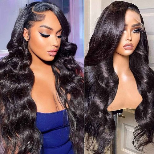 SUNKASA 20 Inch Lace Front Wig Human Hair Body Wave Wigs for Black Women HD 13x4 Lace Frontal Glueless Wigs Human Hair Pre Plucked With Baby Hair Natural Color