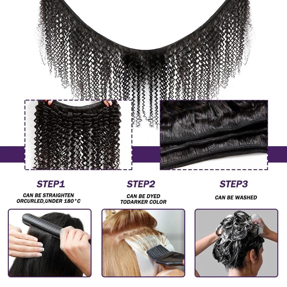 12A Water Wave Human Hair (20 22 24 Inch) 100% Unprocessed Deep Curly Weave Brazilian Human Hair Bundles Full And Thick Virgin Raw Hair Extensions Natural Color