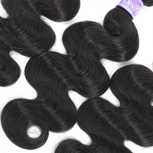 UDesire 12A Body Wave Bundles Human Hair(18 20 22inch) 100% Unprocessed Human Hair 3 Bundles Body Wave Brazilian Hair Bundles Weave Natural Black Color