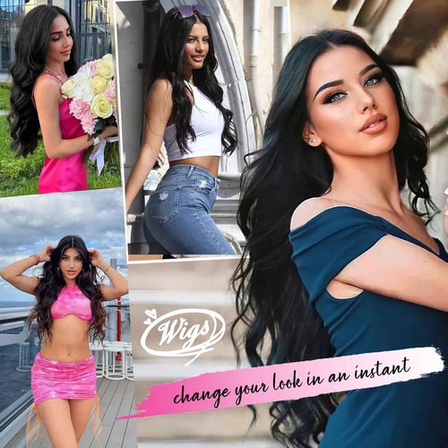 V Part Wigs Human Hair 22 inch Upgrade U Part Human Hair Wigs Body Wave for Black Women Beginner Friendly No Sew In and No Leave Out Glueless Brazilian Virgin Hair Wig Natural Black Color 180% Density