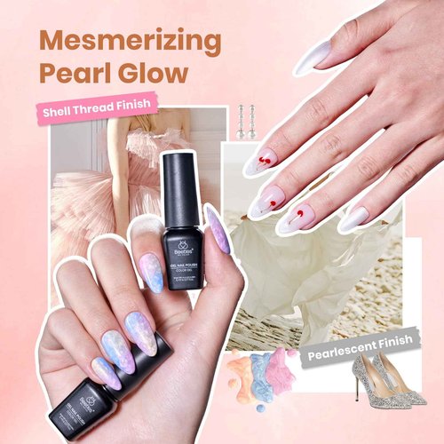 Beetles 100 Colors Gel Nail Polish Set, 119 PCS Nail Polish Kit All Season Cat Eye Pink Blue Jelly Glitter Pearl Gel Polish & 5Pcs Base Top Coat Soak off UV Manicure Nail Art Home Gifts for Women