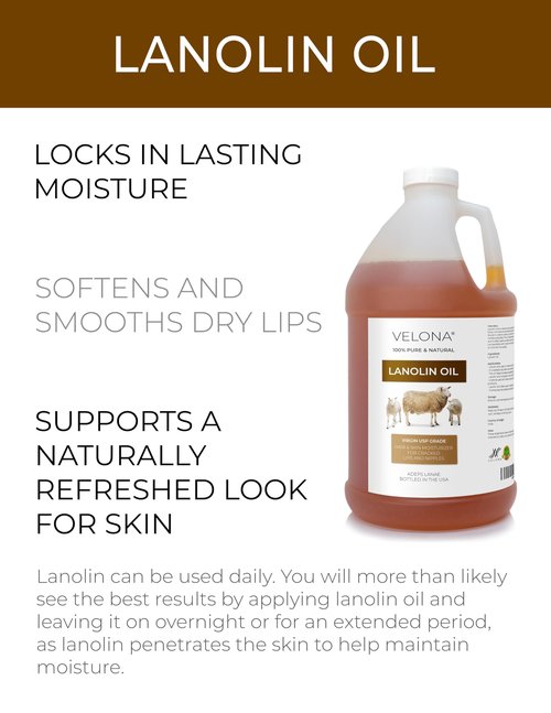velona Lanolin Oil USP Grade 64 fl oz | 100% Pure and Natural Carrier Oil | Refined, Cold pressed | Skin, Hair, Body & Face Moisturizing | Use Today - Enjoy Results…