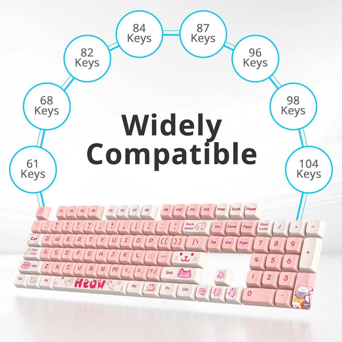 133 Keys PBT Keycap XDA Profile Keycaps Dye-Sublimation Custom Keycaps for MX Switches 60% 75% 100% Mechanical Gaming Keyboards(Caramel Bear)