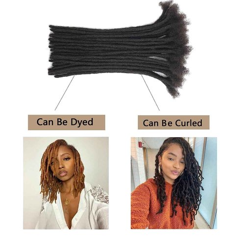 Dreadlocks Extension Human Hair 10inch 0.6cm 60 Strands Locs Extensions Real Human Hair For Man/Women 100% Full Handmade Permanent Dreadlock Extensions Human Hair An Be Dyed Bleached Curled