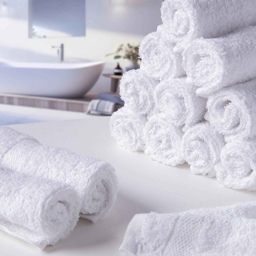 Bulk Spa White Washcloths – 96 Pack – Size 12” x 12” – Thick Loop Pile Washcloth – Absorbent and Soft 100% Ring-Spun Cotton Wash Cloth – Lint Free Face Towel – Wash Cloths Perfect for Bathroom