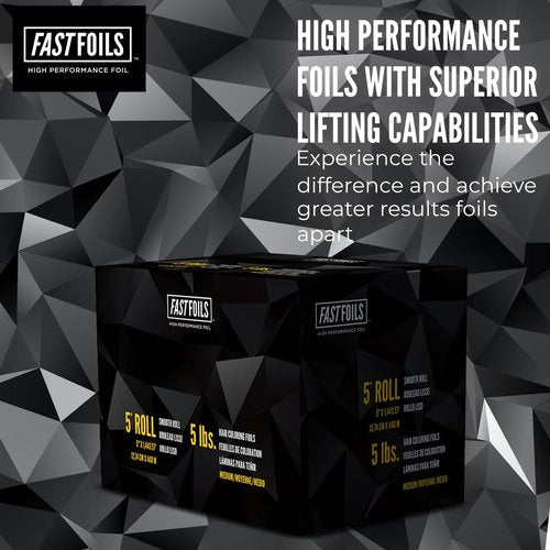 FASTFOILS 5" Hair Foil Roll - Aluminum Foil Roll for Hair Coloring - Medium Weight Foils For Highlighting - 1250 ft
