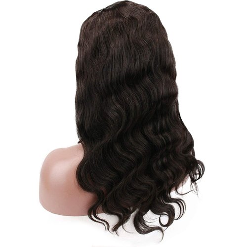 Voloria Laft U Part Human Hair Wigs Natural Color Body Wavy Style Lace Front Wig with Baby Hair 180% Density 12inch
