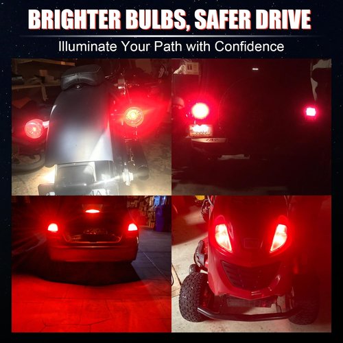 iBrightstar 3157 LED Bulb Red, 3057 LED Brake Lights Bulbs Super Bright for Rear Brake Lights and Tail Lights, 2 Pack