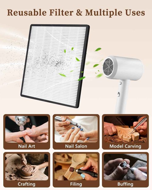 Nail Dust Collector Cordless, Quiet & 4 Upgraded Powerful Vacuum Dust Fans Adjustable Speed,80W Dust Suction Machine for Acrylic Gel Nail Polish Manicure Pedicure Tool at Home or Salon Nail Tech-White