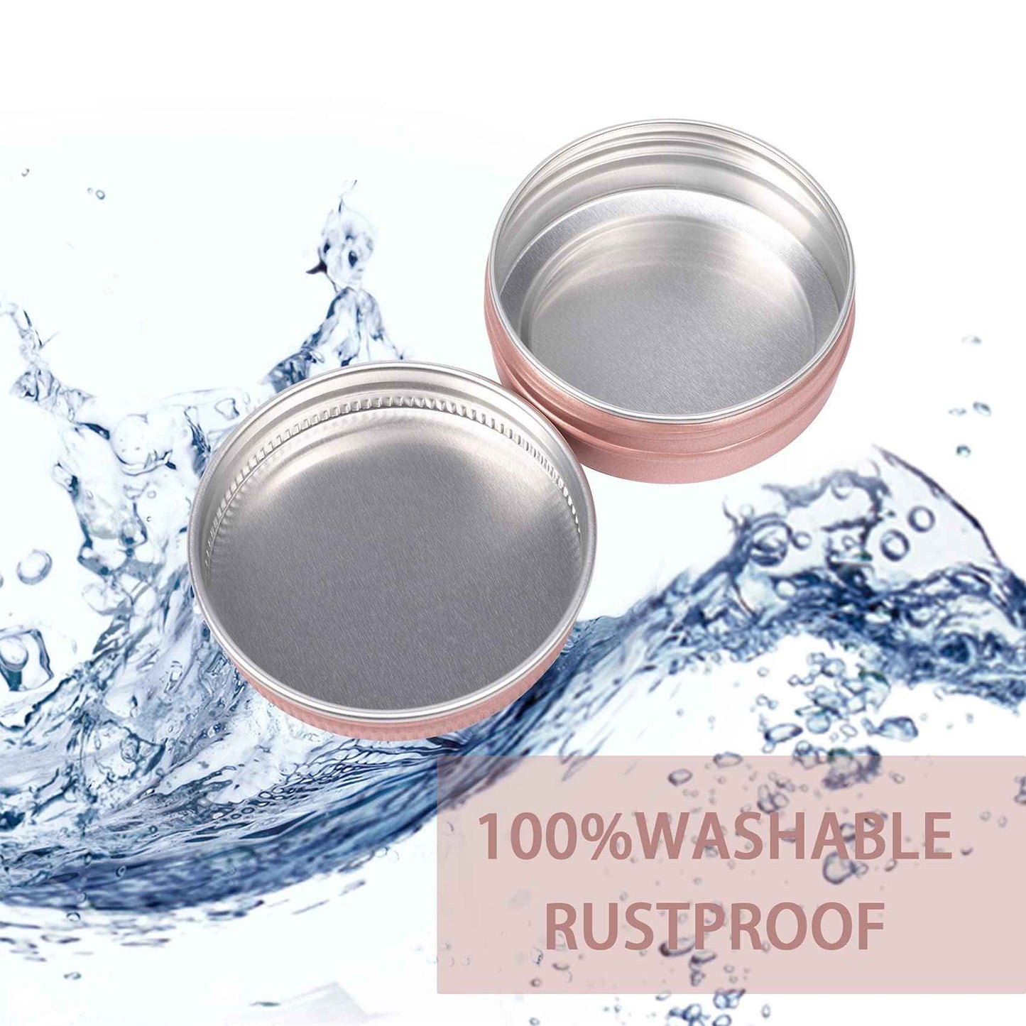 270pcs 1 oz / 30ml Bulk Packaging Screw Top Aluminum Tin Jar with Screw Lid and Blank Labels (Rose Gold)