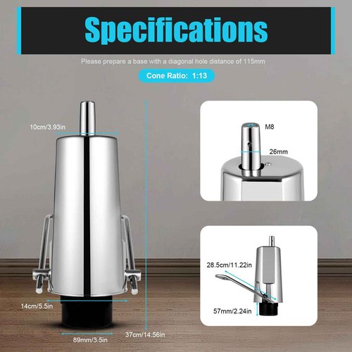 DYNAMI Barber Chair Hydraulic Pump,4 Bolt Salon Chair Replacement Hydraulic Pump,Adjustable Height 4.3in, Load 440Lbs,for Salon Tattoo Stylist Barber Chair(4 Screw Pump)