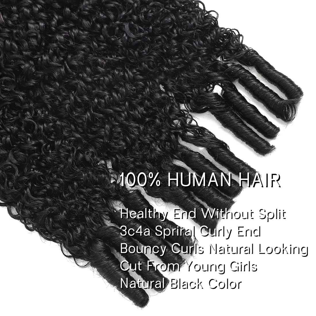 3C4A Curly Hair Extensions 18 20 22 Inch Double Weft Burmese Raw Hair Water Wave Bundles Natural Black for Women