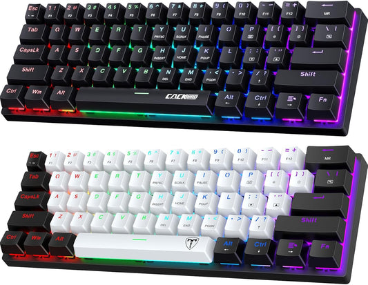60 Percent Keyboard Black & White/Black, Blue and Red Switches,Double Choice,Lighting up Your Desktop …
